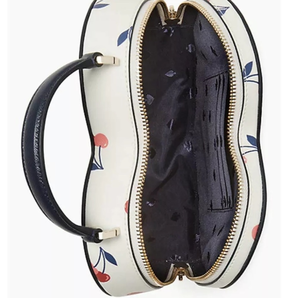 Kate Spade Love Shack Dancing Cherries Saffiano Heart Crossbody Bag Tote Cherry - Picture 3 of 8